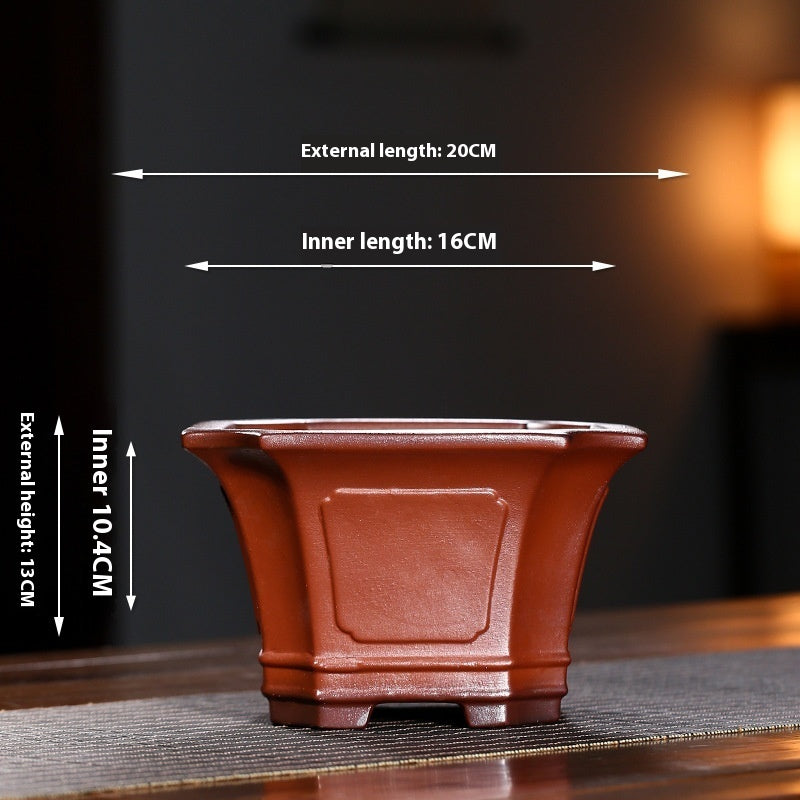 Purple Sand Corner Square Rockery Green Flowerpot