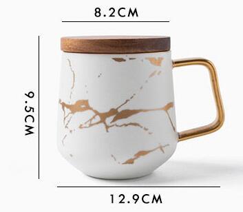CalmoraCraft™ – Luxury Ceramic Mug Set with Wooden Base