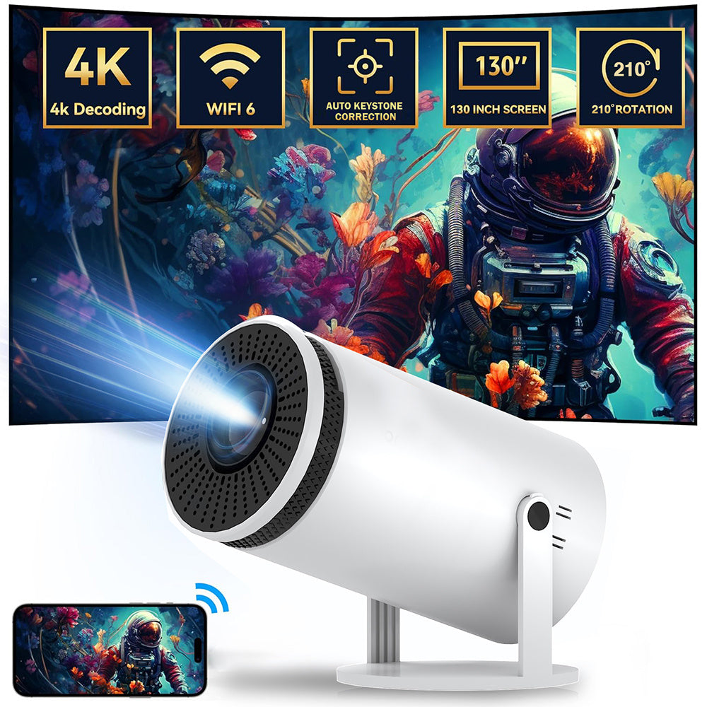 "SerenityView™ – 4K Mini Bluetooth Projector for Home Serenity"