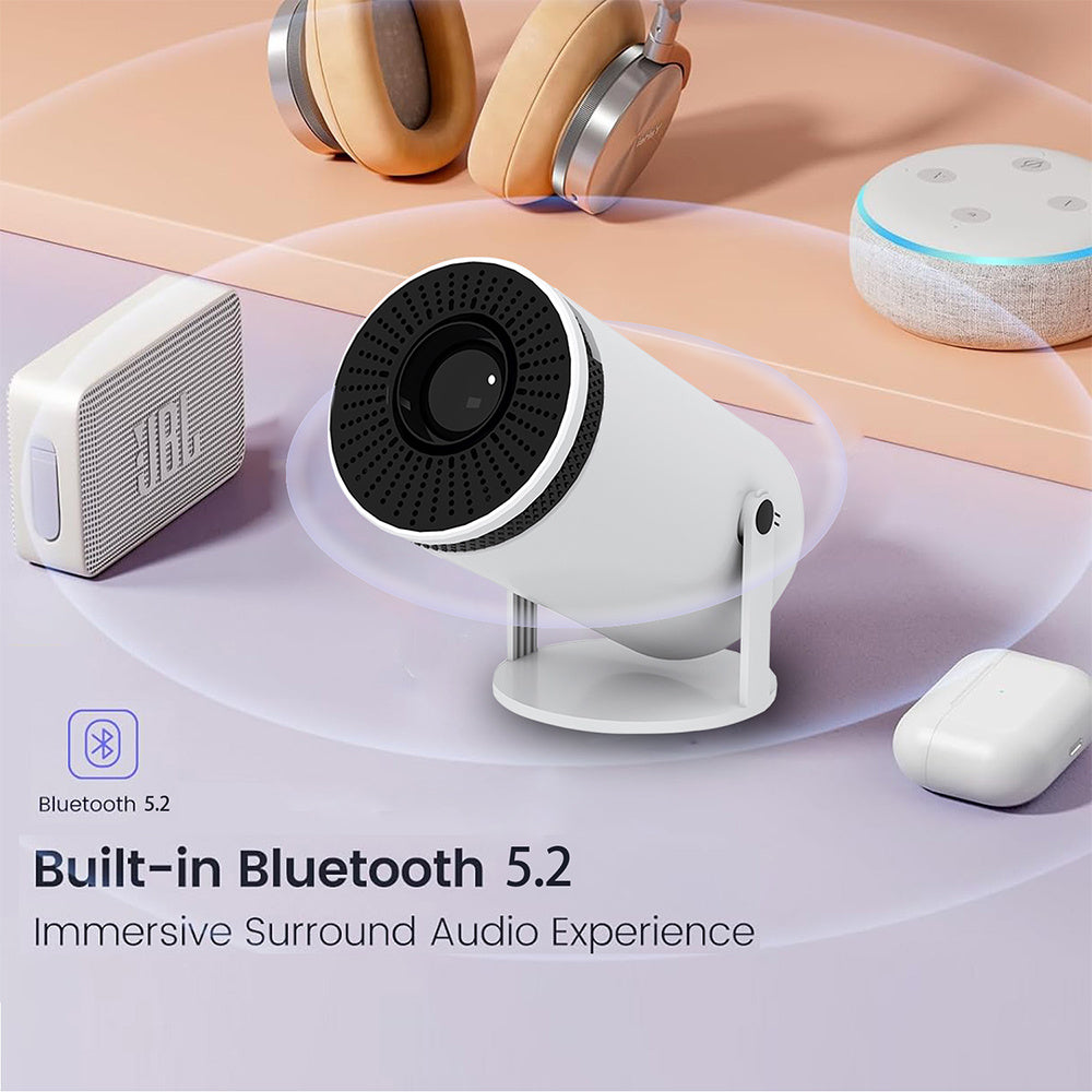"SerenityView™ – 4K Mini Bluetooth Projector for Home Serenity"