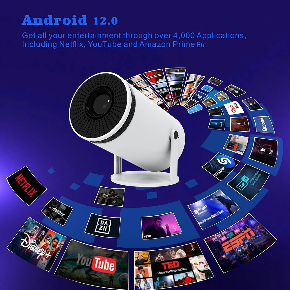 "SerenityView™ – 4K Mini Bluetooth Projector for Home Serenity"